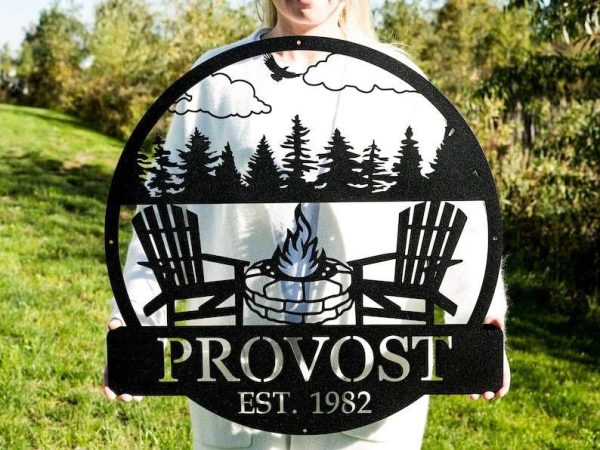 Personalized Campfire Sign Camper Decor Fire Pit Sign Camping Gifts Outdoor Enthusiast Gifts for Him Gifts for Her Decor Cabin