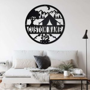 Personalized Campfire and Marshmallow Custom Metal Sign 2