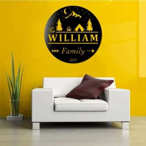 Personalized Camping Family Name Metal Wall Art Custom Metal Sign 2