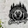 Personalized Camping Sign Bear Sign Bear Cabin Custom Metal Sign Wildness And Extreme Sign Camper Gifts Camping Lover Sign 1