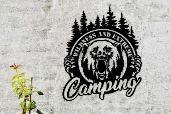 Personalized Camping Sign Bear Sign Bear Cabin Custom Metal Sign Wildness And Extreme Sign Camper Gifts Camping Lover Sign