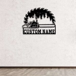 Personalized Chainsaw Wood Sign Woodworker Name Sign Wood Saw Blade Custom Metal Signs Home Decor 5