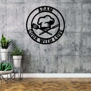 Personalized Kitchen Chef Metal Wall Decor - Cut Metal Sign-Home Decor