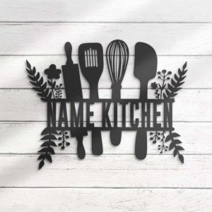 Personalized Chef Tools Metal Sign Backyard Cooking Name Sign Home Decor Kitchen Decoration Kitchen Decor 4