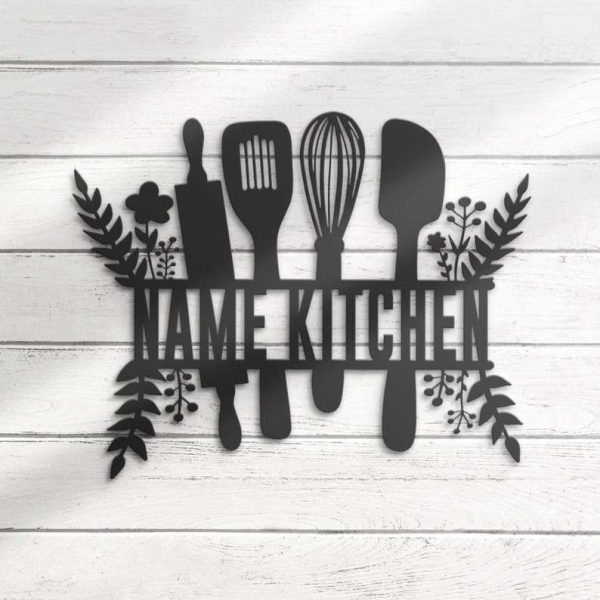 Personalized Chef Tools Metal Sign Backyard Cooking Name Sign Home Decor Kitchen Decoration Kitchen Decor