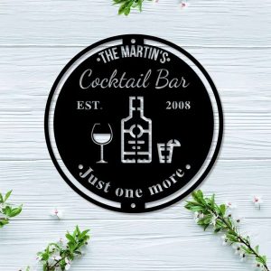 Personalized Cocktail Bar Sign Welcome Metal Sign Home Outdoor Tiki Bar Decor 1