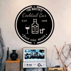 Personalized Cocktail Bar Sign Welcome Metal Sign Home Outdoor Tiki Bar Decor