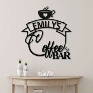 Personalized Coffee Bar Metal Sign Coffee Decoration for Kitchen Mothers Day Gift Coffee Script Word Wall Decor Christmas Birthday Gift for Coffee Lover 3