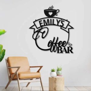 Personalized Coffee Bar Metal Sign Coffee Decoration for Kitchen Mothers Day Gift Coffee Script Word Wall Decor Christmas Birthday Gift for Coffee Lover 7