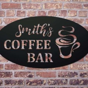 Personalized Coffee Bar Sign Coffee Decoration for Kitchen Coffee Shop Wall Decor Business Sign Home Bar Decor House Warming Gift