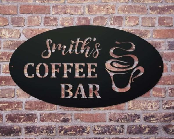 Personalized Coffee Bar Sign Coffee Decoration for Kitchen Coffee Shop Wall Decor Business Sign Home Bar Decor House Warming Gift