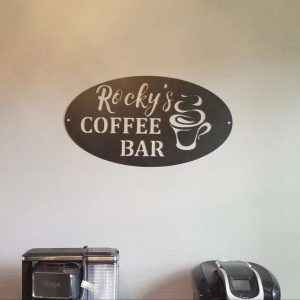 Personalized Coffee Bar Sign Coffee Decoration for Kitchen Coffee Shop Wall Decor Business Sign Home Bar Decor House Warming Gift