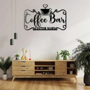 Personalized Coffee Bar Sign Coffee Lover Gifts Home Bar Kitchen Decor Housewarming Gift