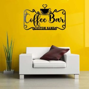 Personalized Coffee Bar Sign Coffee Lover Gifts Home Bar Kitchen Decor Housewarming Gift 2