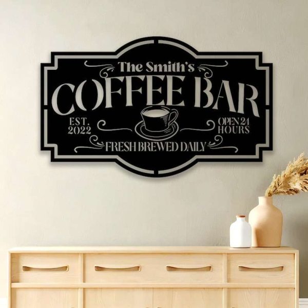 Personalized Coffee Bar Sign Coffee Lover Sign Metal Coffee Sign Coffee Decoration For Home Kitchen