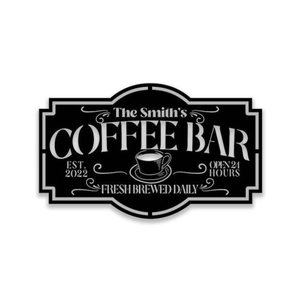 Personalized Coffee Bar Sign Coffee Lover Sign Metal Coffee Sign Coffee Decoration For Home Kitchen