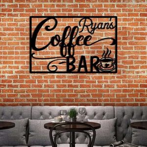 Personalized Coffee Bar Sign Coffee Metal Sign Coffee Kitchen Decor Coffee Lover Gifts