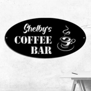 Personalized Coffee Bar Sign Coffee Station Sign Coffee Shop Sign Home Bar Kitchen Decor Coffee Lover Gifts 1