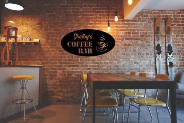 Personalized Coffee Bar Sign Coffee Station Sign Coffee Shop Sign Home Bar Kitchen Decor Coffee Lover Gifts