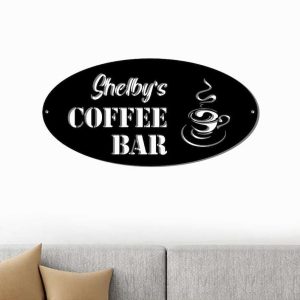 Personalized Coffee Bar Sign Coffee Station Sign Coffee Shop Sign Home Bar Kitchen Decor Coffee Lover Gifts 3