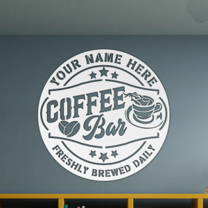 Personalized Coffee Bar Sign Custom Metal Name Signs Home Bar Decoration 3