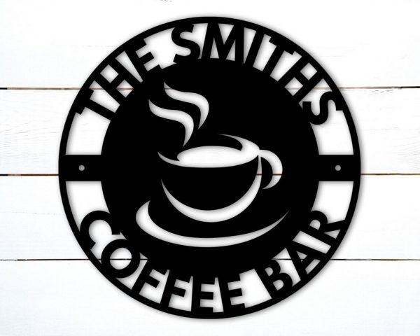 Personalized Coffee Bar Sign Custom Shop Name Signs Home Bar Decoration