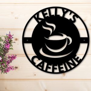 Personalized Coffee Bar Sign Custom Shop Name Signs Home Bar Decoration 2