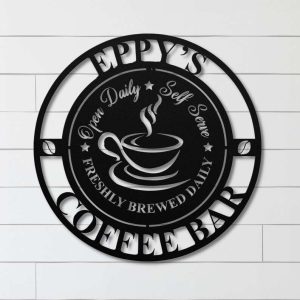 Personalized Coffee Bar Sign For Kitchen Coffee Decor Coffee Sign Coffee Lover Gifts Home Bar Coffee Sign Coffee Station Sign