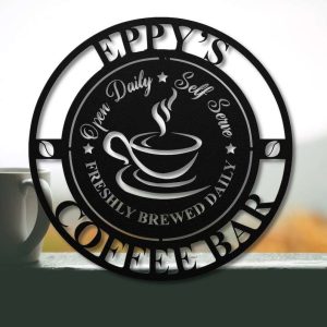 Personalized Coffee Bar Sign For Kitchen Coffee Decor Coffee Sign Coffee Lover Gifts Home Bar Coffee Sign Coffee Station Sign 2