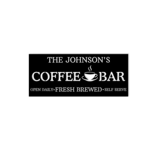 Personalized Coffee Bar Sign Freshly Brewed Daily Coffee Station Sign Coffee Lover Sign Mom Gifts Mothers Day Gift