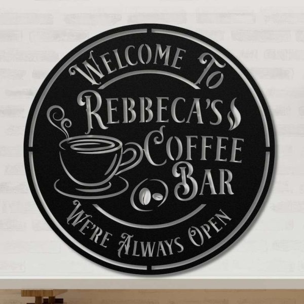 Personalized Coffee Station Sign Coffee Bar Sign Coffee Lover Sign Home Bar Kitchen Decor