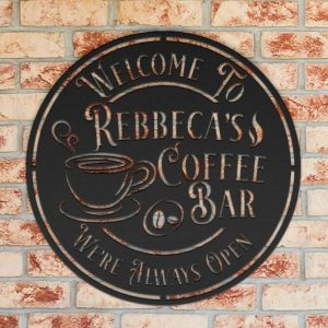 Personalized Coffee Station Sign Coffee Bar Sign Coffee Lover Sign Home Bar Kitchen Decor