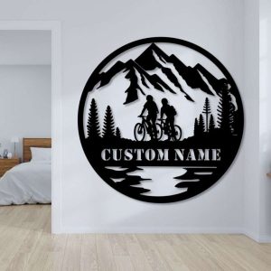 Personalized Couple Cycling Metal Sign Bicycle Sign Bicycle Lover Sign Valentines Day Gift 6