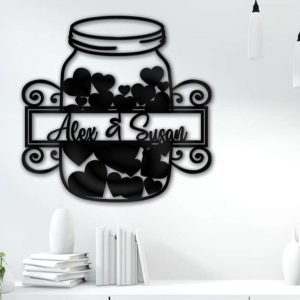 Personalized Couples Name Kitchen Decor Wedding Housewarming Gift Custom Metal Sign 2
