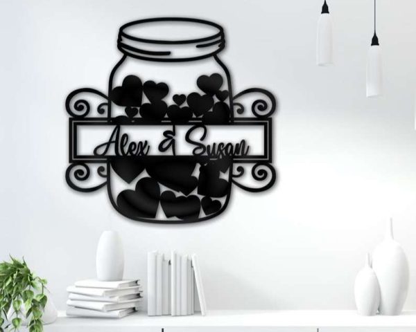 Personalized Couples Name Kitchen Decor Wedding Housewarming Gift Custom Metal Sign