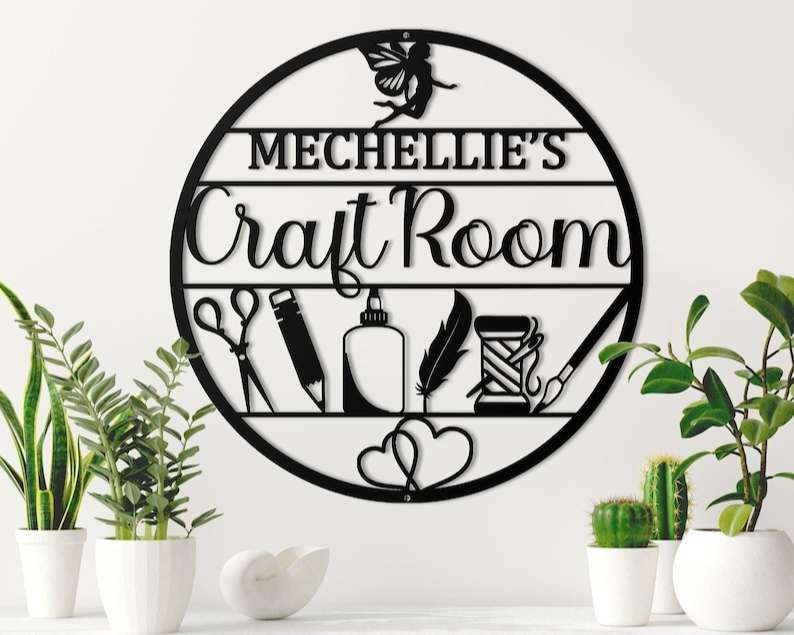 Personalized Craft Room Sign Crafting Sign Quilting Custom Metal
