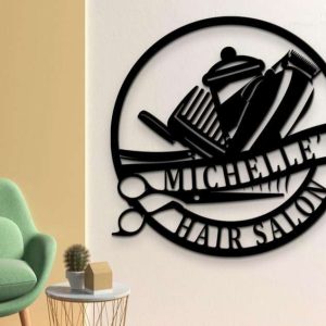 Personalized Creative Salon Business Signage Barber Hair Stylist Custom Metal Sign 5