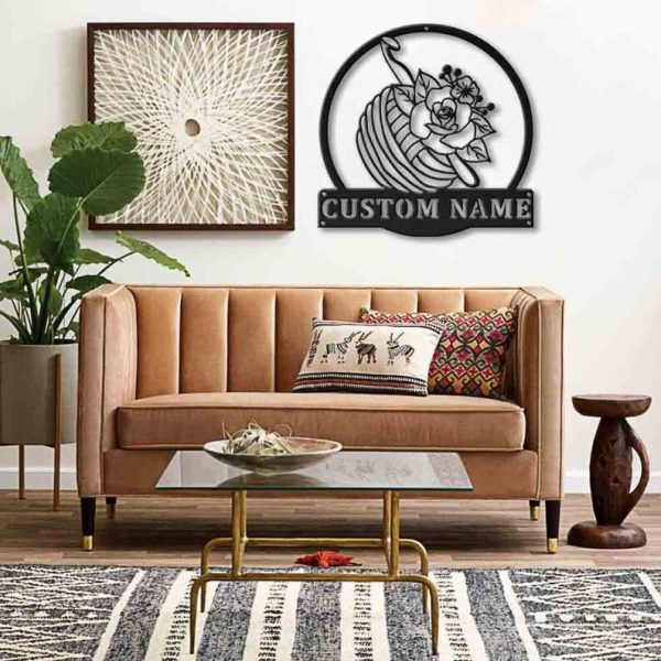 Personalized Crochet Sign Crochet Decor Knitting Custom Metal Sign Crochet Lover Sign