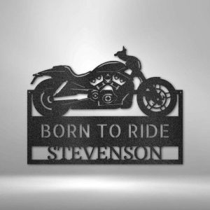 Personalized Cruiser Shop Metal Sign Garage Sign Motorcycle Sign Workshop Decor Born To Ride Motorcycle Lover Gifts Dad Gifts