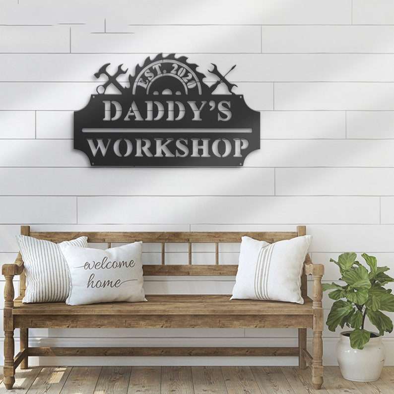 Woodworking Shop Sign Fathers Day Gift Gifts for Men Garage Sign Gift for  Husband Garage Sign Art Grandpas Gift WS-B 