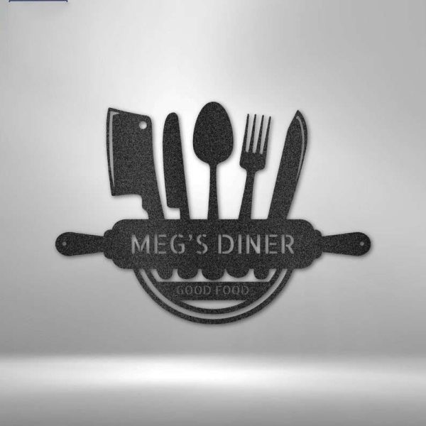 Personalized Diner Kitchen Sign Restaurant Cafe Kitchen Decor Custom Metal Sign