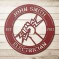 Personalized Electrician Last Name and EST Year Custom Metal Sign