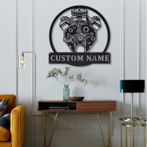 Personalized Engine Machine Metal Sign Engine Machine Decor Garage Sign Workshop Sign Home Decor 2