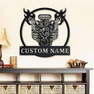 Personalized Engine Machine Name Sign Engine Machine Decoration Workshop Decor Garage Sign 2