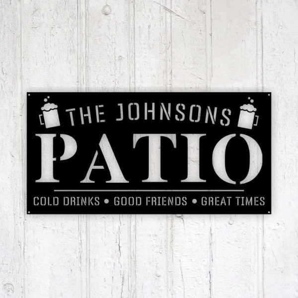 Personalized Family Name Patio Metal Sign Patio Decor Home Outdoor Decor Dad Gift