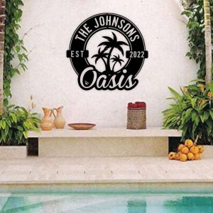 Personalized Family Pool Oasis Sign Swimming Pool Metal Sign For Pool Patio Decor Home Outdoor Decor Housewarming Gift 3