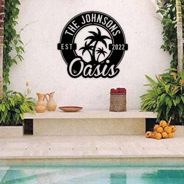 Personalized Family Pool Oasis Sign Swimming Pool Metal Sign For Pool Patio Decor Home Outdoor Decor Housewarming Gift