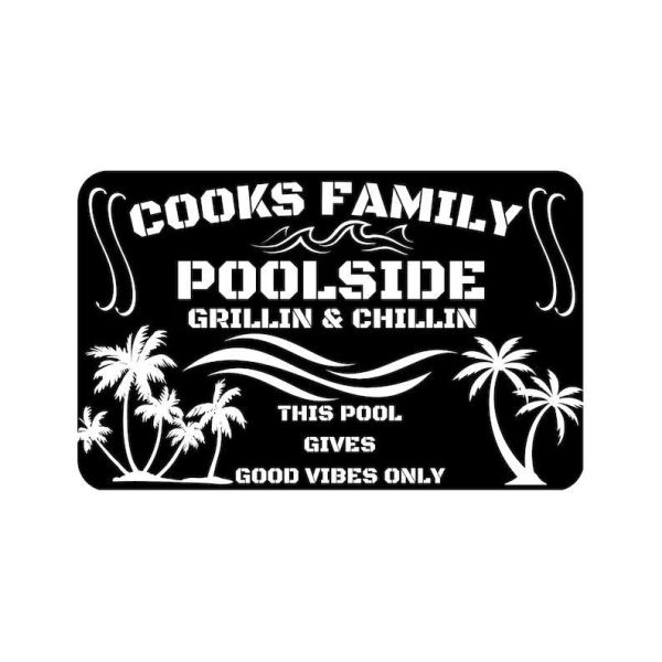 Personalized Family Poolside Sign Pool Bar Signs Swimming Pool Metal Sign Tiki Bar Sign Pool Oasis Sign Patio Decor Housewarming Gift