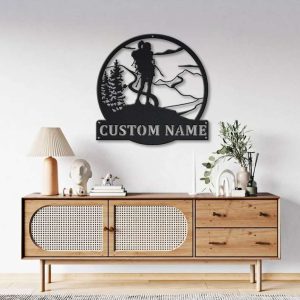 Personalized Female Hiker Camping Hiking Custom Metal Sign 3