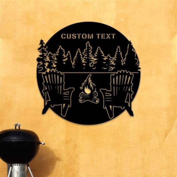 Personalized Fire Pit Camping Couple Campsite RV Decor Custom Metal Sign